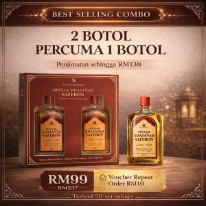 2 Botol Minyak Khazanah Saffron ( Free 1 Botol Minyak Khazanah Saffron )